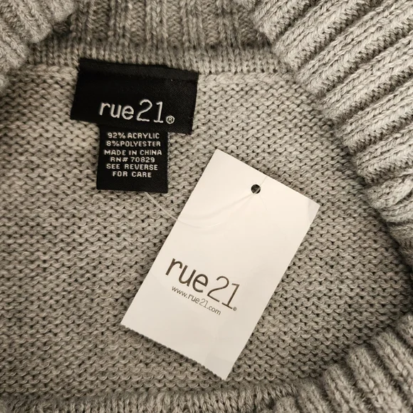 RUE 21 Dress Cable Detail Knit Sweater Gray M - Picture 13 of 15